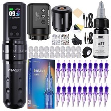 Mast Tattoo Fold2 Pro Tattoo Kit Complete Tattoo Machine Kit 2000mAh Batteries