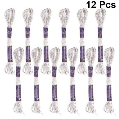12 PCS Schmuckfaden Silberfaden Zum Nähen Stickfaden Handnähgarn