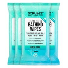 Extra Large Bath Wipes for Adults No Rinse - 40 10 Count Pack of 4 , White