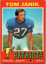 1971 Topps Tom Janik #82 New England Patriots Football Base Set NFL