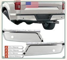 Rear Bumper Ends Caps Cover For Ford F150 2015-2020 Chrome W Park Sensor Holes Rear Bumper Ends Caps Cover For Ford F150 2015-2020 Chrome W Park Sensor Holes