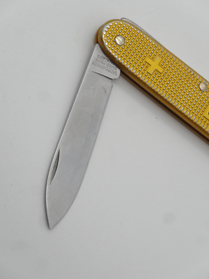Victorinox Yellow Gold ALOX Swiss Army 2 Knife 93mm BUGNARD Old