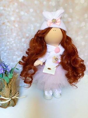 Designer Doll Red Hair Girl Personalized Fashion Pink Girl Gift Nursery Decor