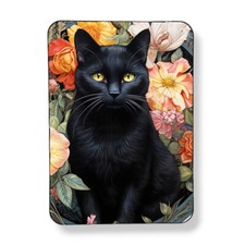 Black Cat Art Print Fridge Decor Magnet Cat M...