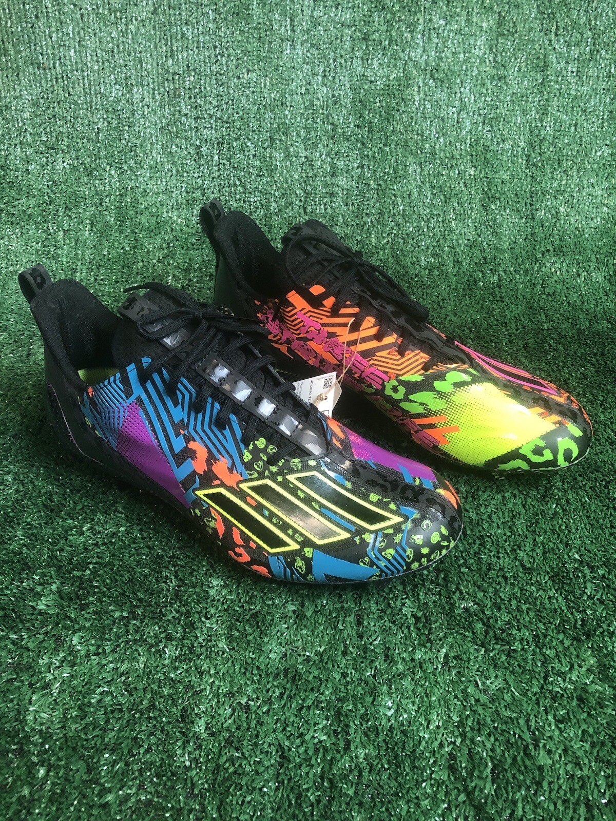 NEW Adidas Adizero 12.0 Mismatch multicolor Football Cleats Men's Size