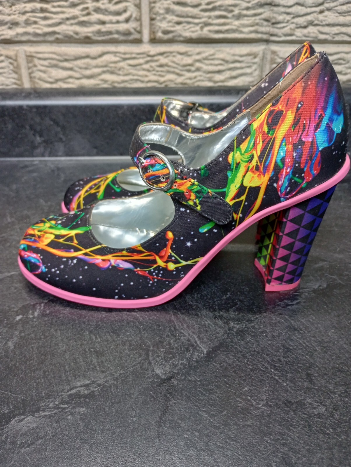 Hot Chocolate Design Paint Splatter High Heels Mary J… Gem
