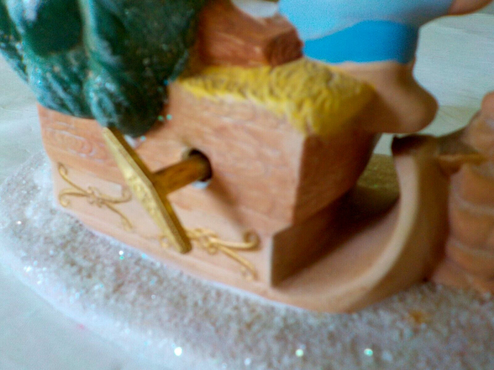 Ceramic Music Box O Christmas Tree Hobbyist Children Sleigh Horse Vintage WORKS