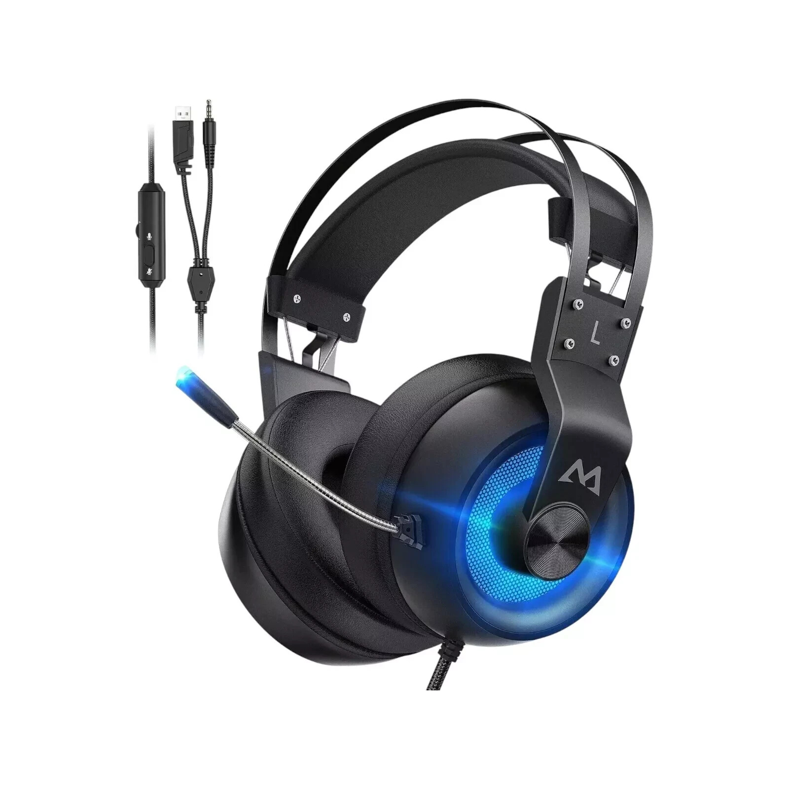 MPOW EG3 Pro Gaming Headset PS4 PS5 Xbox One PC Noise Cancelling LED BH357A