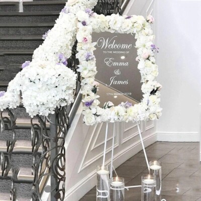 Personalisierter Vinyl-Aufkleber Willkommen zur Hochzeit von Spiegeltafel Sticker V908
