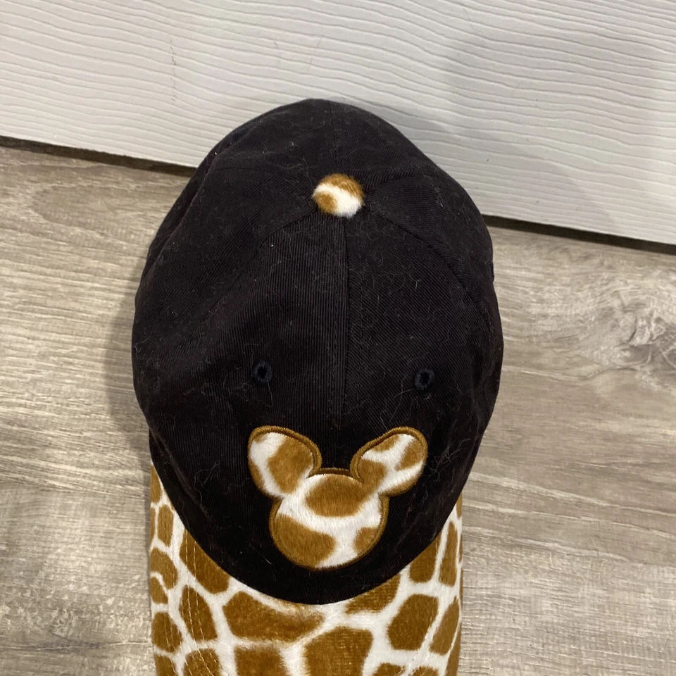 Vintage Disney Parks Animal Kingdom Giraffe Mickey Black Hat Cap One Size EUC - Image 2 of 4