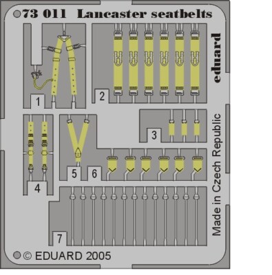 Eduard Models Colour Photoetch for 1/72 Lancaster Seatbelts