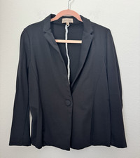 Philosophy Women's Solid Black Long Sleeve Blazer Modern Plain Simple 12