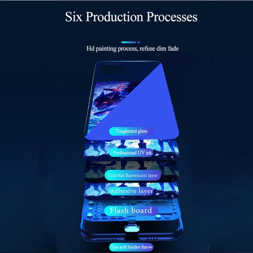 Induction Cool LED Light up Glass Phone Case Cover for iPhone 13 14 15 16Pro Max - Picture 10 of 15