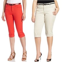 Women's Capri Lee Classic fit Cuffed Belted Marilyn size 16, 24W NEW