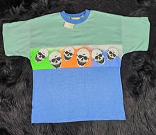 Vintage 90s SPROCKETS/Mervyn's NWT Skull Multicolor Shirt L 14/16