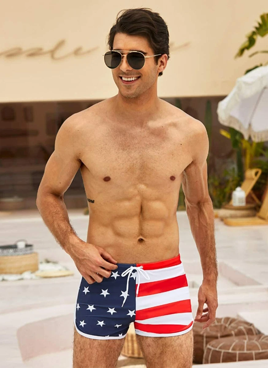 American flag deals swimsuit mens