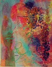 ATTITUDE IS EVERYTHING Abstract Painting on Paper by Allison Reece Bold Colors