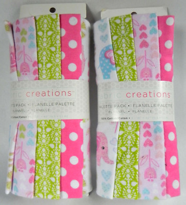 2 New ''Palette Pack'' Flannel Half-Yard Bundles by Fabric Creations, 4 Yds Total