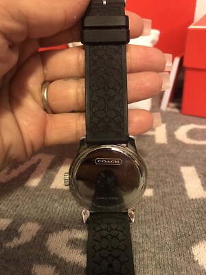 ?% Authentic Black Coach Rubber Watch Coach Libby Watch Rubber Strap Black – Balilene main image 2