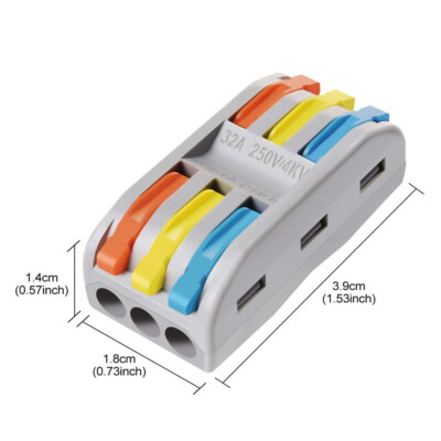 10PCS SPL-3 Line  Reusable Electrical Wire Connectors Cable Lever Terminal Block