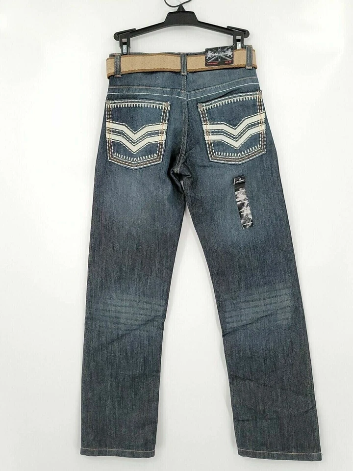 NWT English Laundry Juniors 12 Slim Straight Leg Distressed Faded Denim Jeans - Image 2 of 4