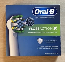 Oral-B FlossAction Replacement Toothbrush Heads 10 Count, New - Open Box