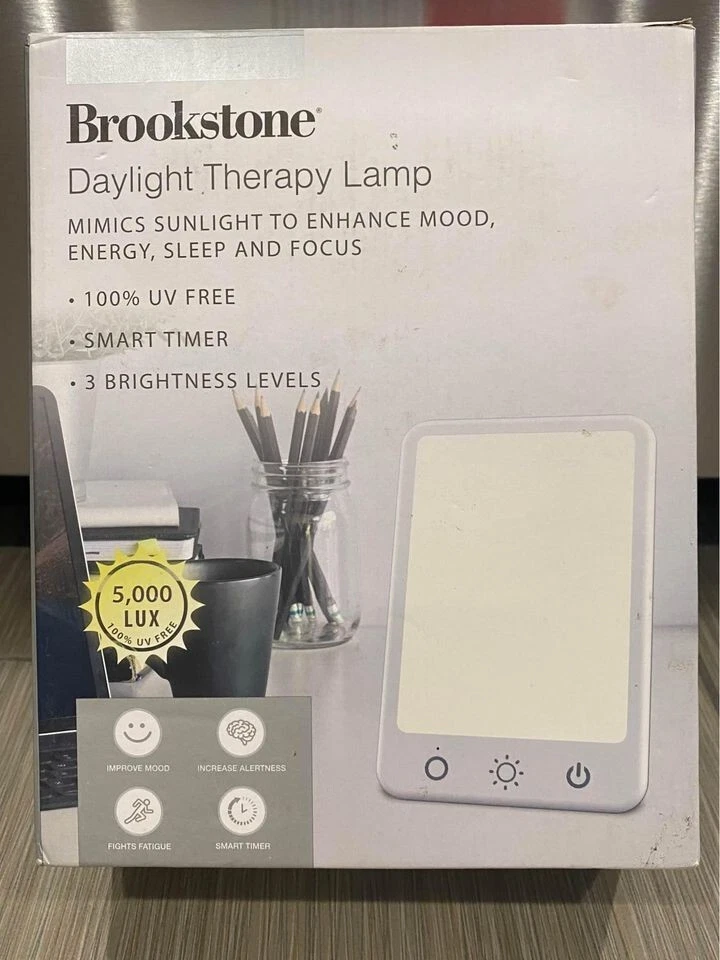 Brookstone Daylight Therapy Lamp Mimic Sunlight 100 UV Free