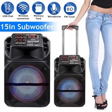 12  /15  Portable Bluetooth Party Speaker Subwoofer Sound System FM AUX with Mic