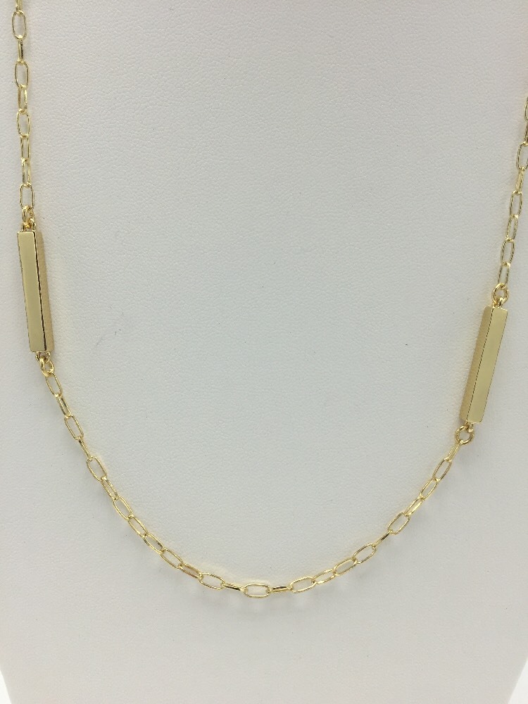 $78 Ralph Lauren Long Gold Tone Bar Chain Necklace #422 | eBay