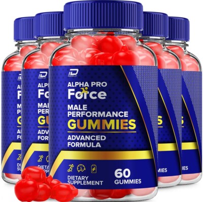 (5 Pack) Alpha Pro Force Gummies for Men   Alpha ProForce Male Performance Gummy