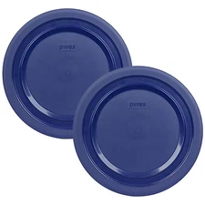 Pyrex 7404-PC 4.5 Quart Dark Blue Plastic Storage Lid 2PK New for Glass Bowl