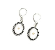 Mustard Seed Oval Charm Lever Back Earrings, Mustard Seed Faith Jewelry, Matthew