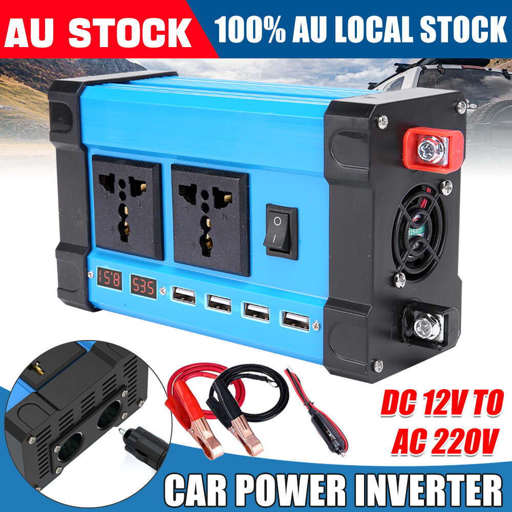 Power Inverter 6000W DC 12V to AC 240V Car Converter Plug Cable Trip