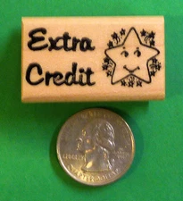Extra Credit, Teacher's Wood Mounted Rubber Stamp
