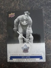 2017 Upper Deck Toronto Maple Leafs Centennial Trophy Winners Syl Apps Card# 112