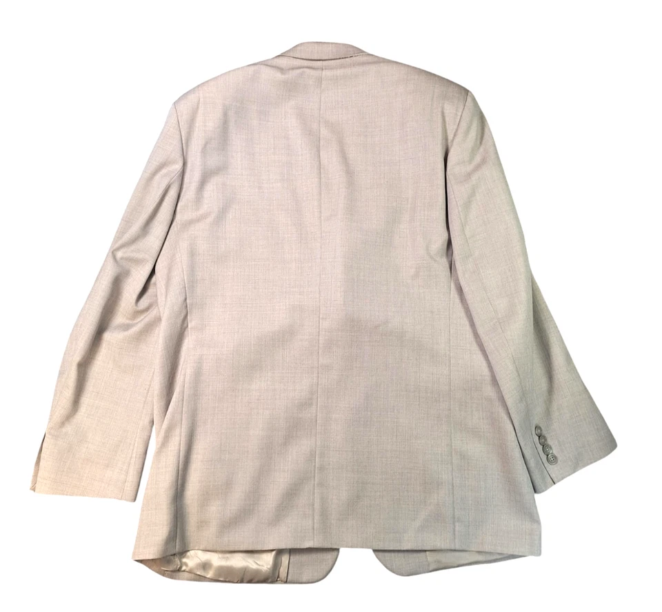 Traje de 2 piezas Alfani Macy's para hombre chaqueta 100 % lana (43R) y pantalones (38x32) beige Foto 4 de 4