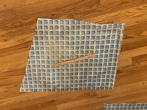 USED HUGE SQUARE INTEX POOL LINER PATCH - MEASURES ABOUT 22 INCHES BY 22 INCHES