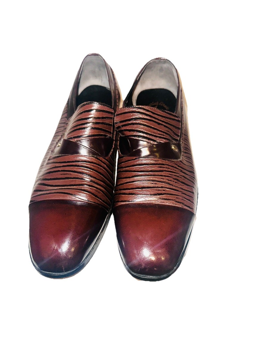 REGAL Brown Leather Men's dress moccasin loafers handsewn sz