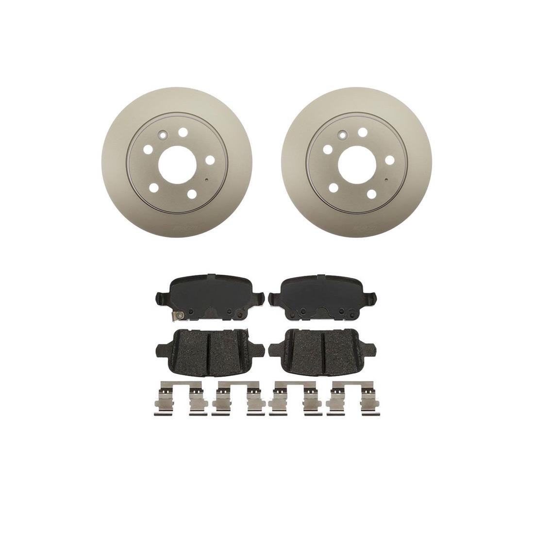 Rear Coated Brake Rotors + Ceramic Pads & Hardware For 20162019