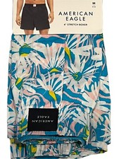NWT AMERICAN EAGLE Stretch Boxer Sz M-L-XL Blue Pink White Floral 43