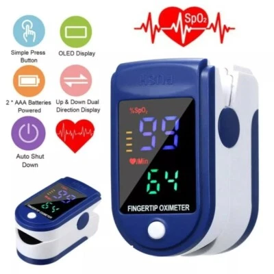 Heart Rate Monitor Oximeter Blood Oxygen SpO2 Finger Pulse Saturation Meter UK