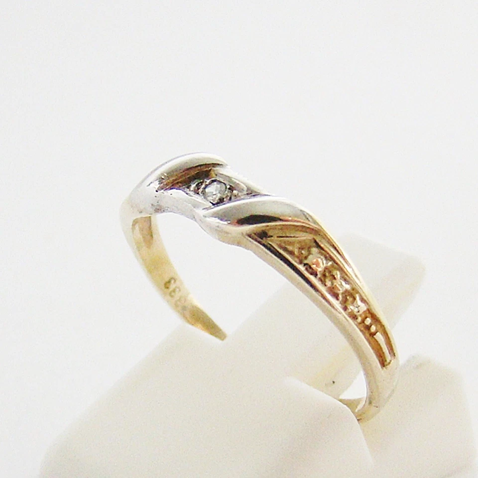 Ring Gold 333er Diamant Goldringe 8 kt bicolor Goldschmuck Edelsteine - Bild 3 von 3