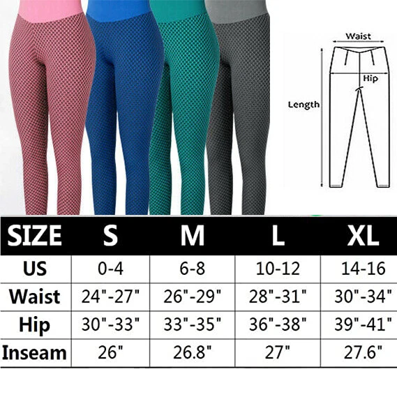 Mujeres Pantalones de Yoga Anticelulíticos Cintura Alta Scrunch Push Up Panal Leggings Foto 3 de 4