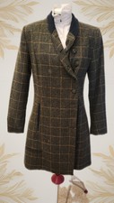Jack Murphy Long Tweed Coat 10 Green Navy Leadrein Lead Rein