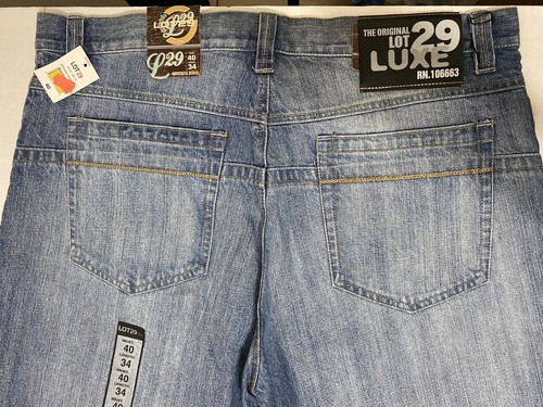 LOT 29 Luxe Warner Bros Looney Tunes Bugs Bunny Blue Denim Jeans Mens 40x34 New - Picture 14 of 21