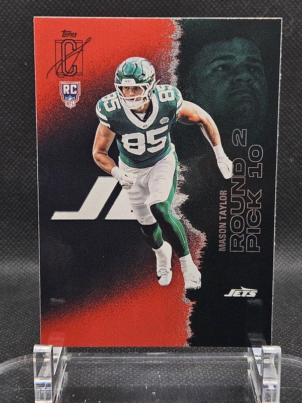2025 Topps Signature Class Mason Taylor #142 Rookie Red & Black Foil RC Jets
