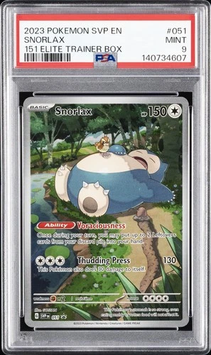 2023 POKEMON SVP EN-SV BLACK STAR PROMO 151 ELITE TRAINER BOX #051 SNORLAX PSA 9