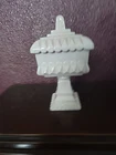 RARE Vintage 1950s Westmoreland Pink Blush Milk Glass Wedding Dish with Cover