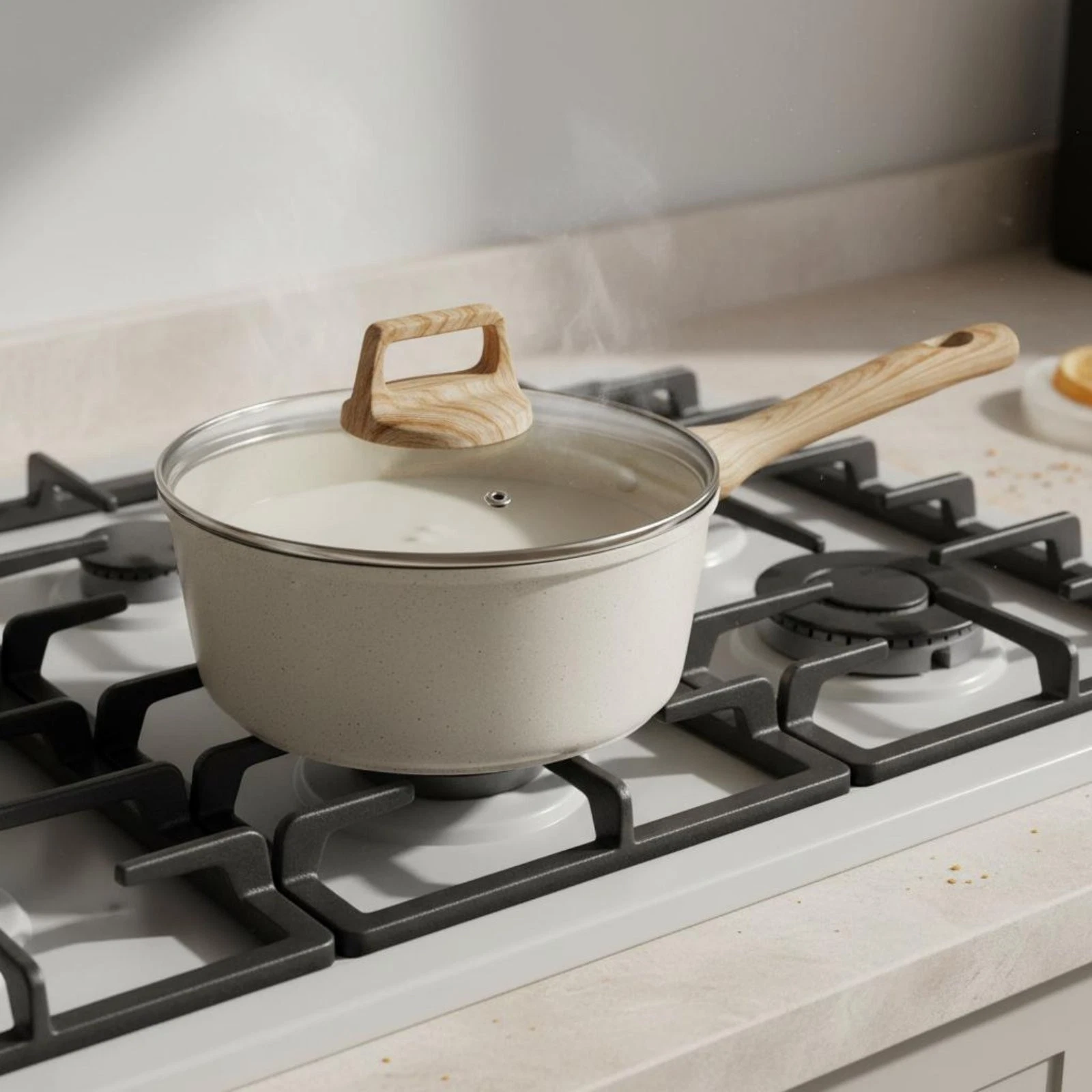 5 Pieces Stone Coating Cookware Set Gas Cooktop Safe Induction Pots and Pans