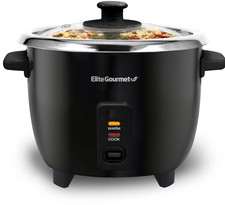 Elite Gourmet 6 cup Rice Cooker with Stainles Elite Gourmet 6 cup Rice Cooker with Stainles - Image 1